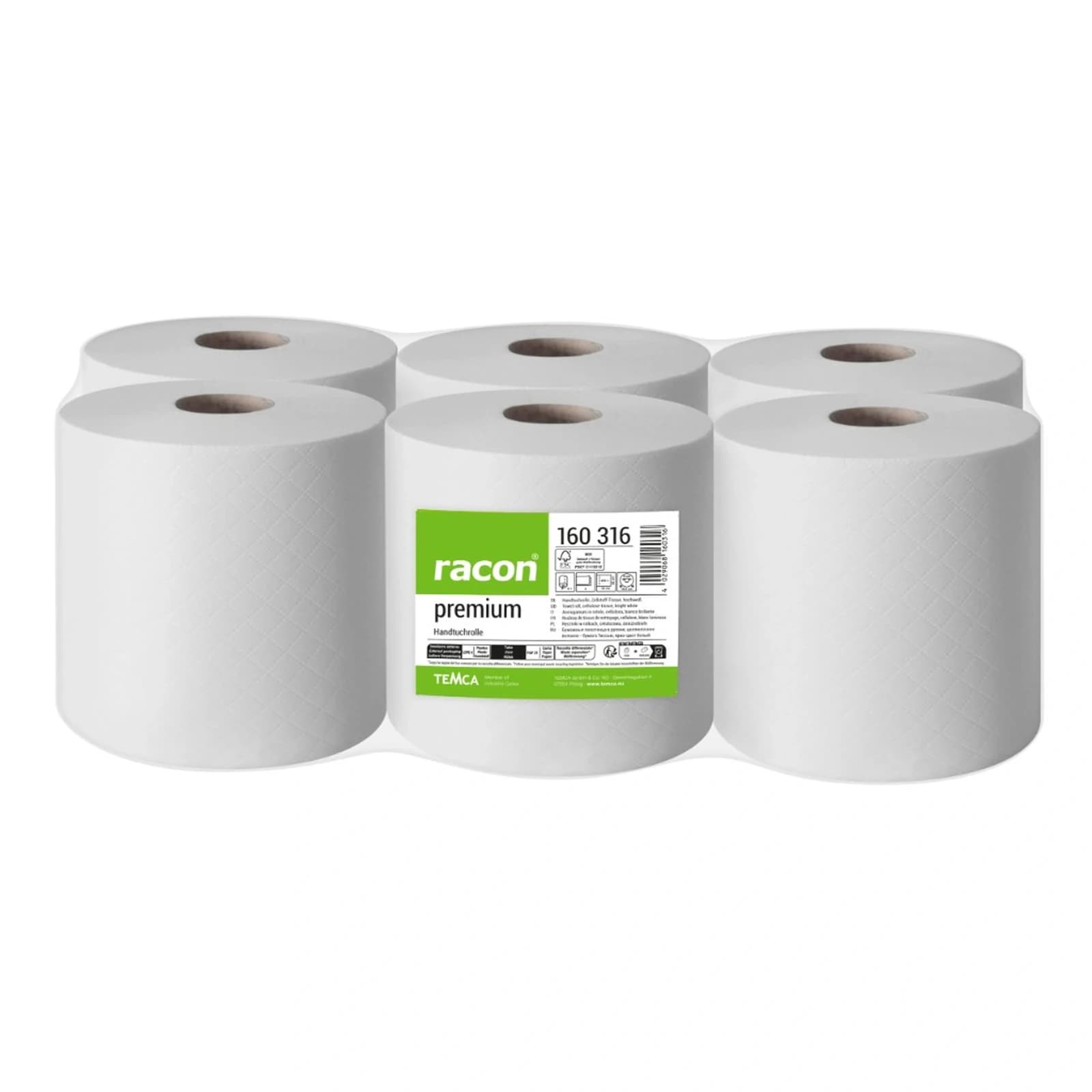 Weiße Handtuchrolle